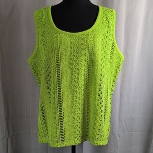 Rafaella Green Relaxed Ribbed‎ Tank Top